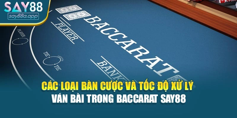 Các loại bàn cược và tốc độ xử lý ván bài trong Baccarat SAY88