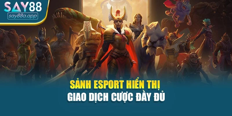 Sảnh Esport hiển thị giao dịch cược đầy đủ
